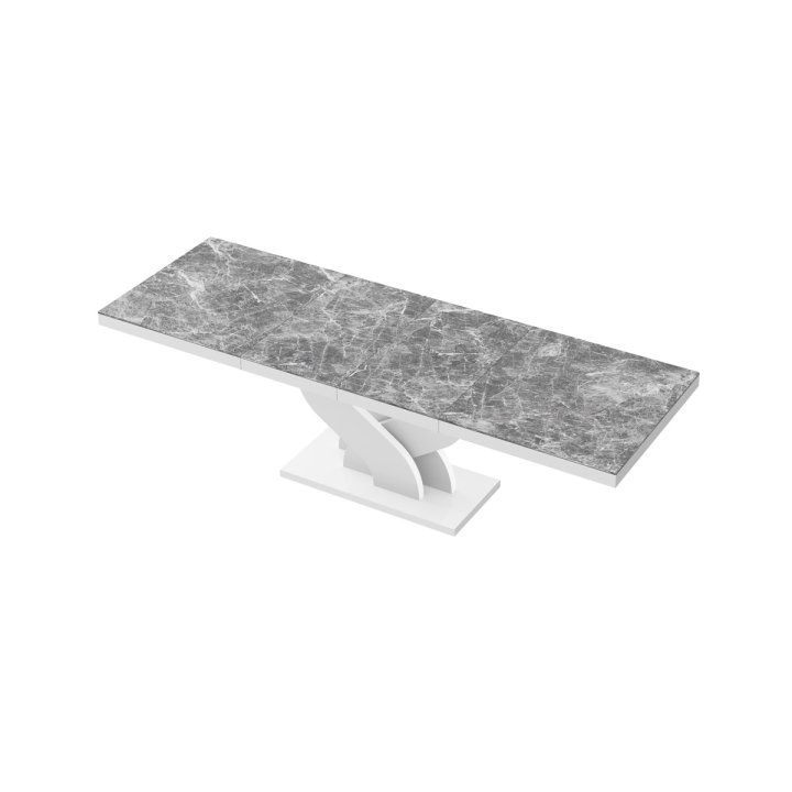Stół Bella 160 Venatino Dark Mat+Biały Super Print (Hg/Mat)